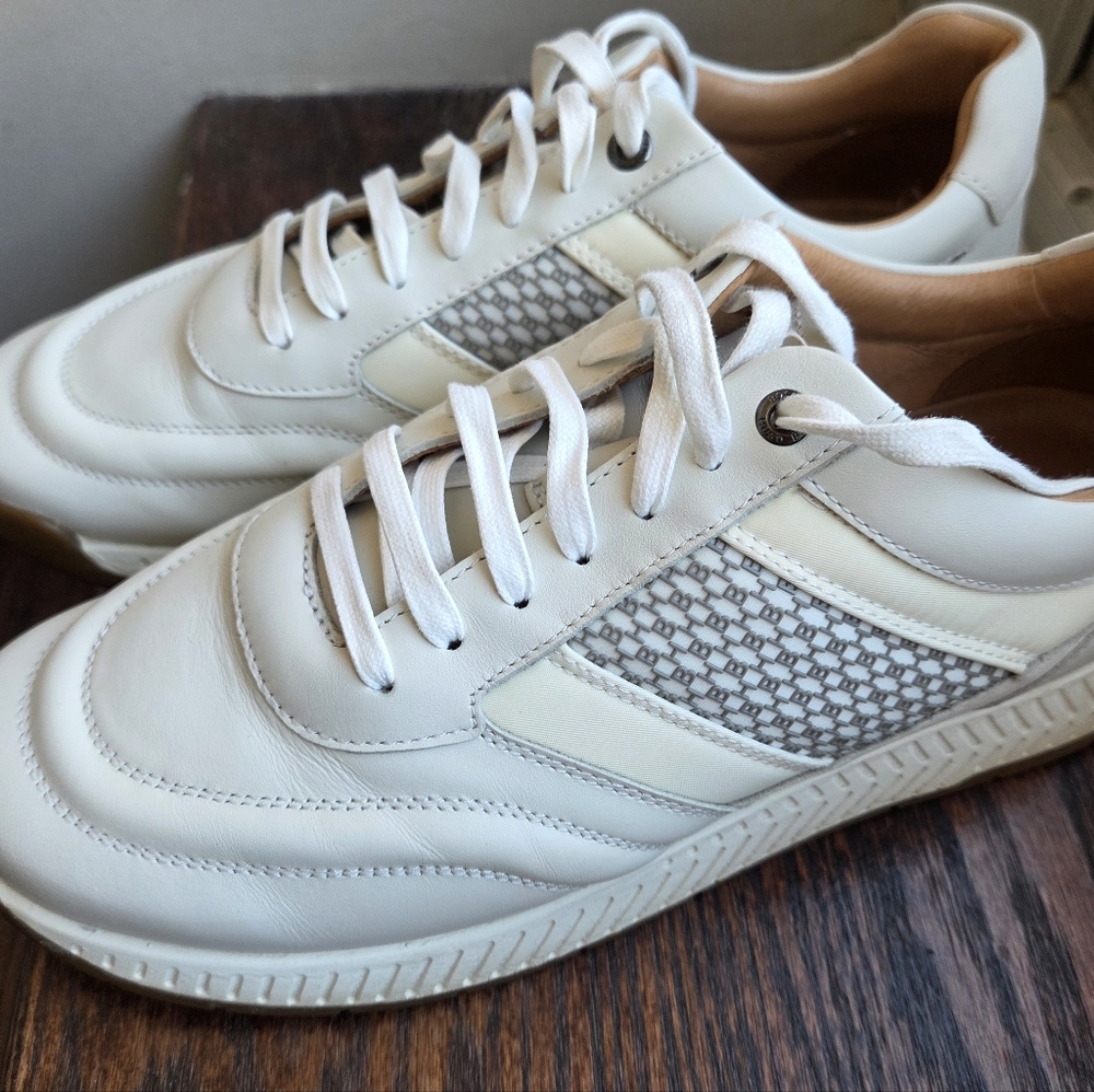 BOSS Hugo Boss Stylish White Leather Men's Snickers Shoes